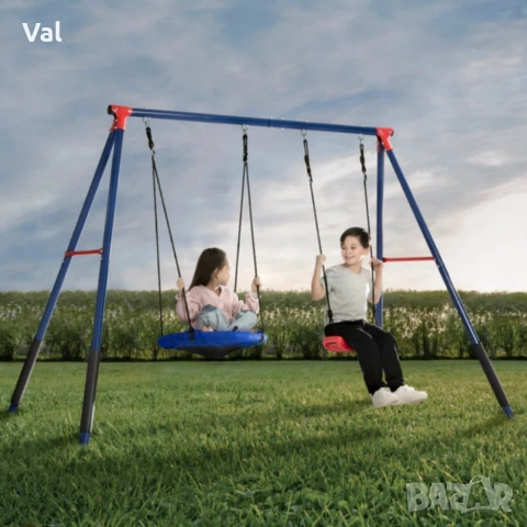 Комплект от 2 метални люлки FunZone - безкрайно забавление на двора, снимка 8 - Други - 53822414