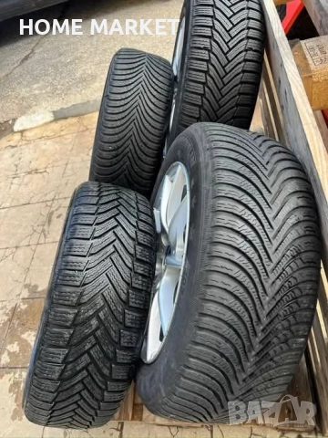 5х112 16 Цола Джанти с Гуми VW Golf Caddy Passat Touran ET 43 J 7 Централен отвор със втулка 57.1 Гу, снимка 2 - Гуми и джанти - 52416823