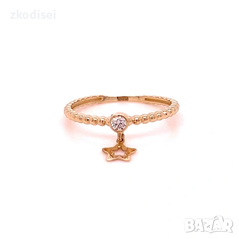 Златен дамски пръстен 1,09гр. размер:55 14кр. проба:585 модел:38814-1