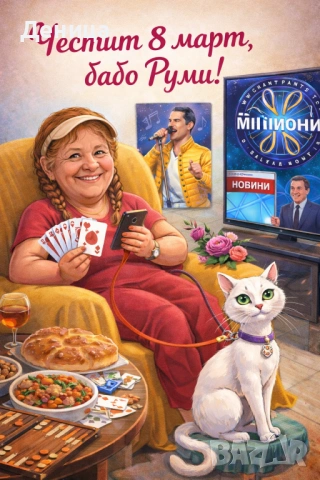 Карикатура подарък за 8 март, снимка 2 - Картини - 53585531