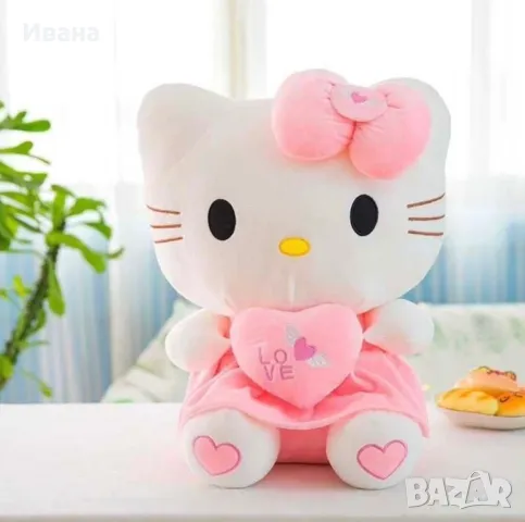 Плюшена играчка Hello Kitty Хелоу Кити 50см с розова рокля, снимка 2 - Плюшени играчки - 48462345