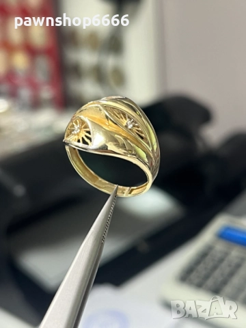 Златен пръстен 14К, снимка 3 - Пръстени - 52624737