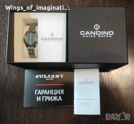 Швейцарски дамски часовник CandinoC4703 със сапфири , снимка 2 - Дамски - 54052180