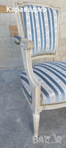Старинно Кресло Луи XVI, снимка 5 - Дивани и мека мебел - 49956724