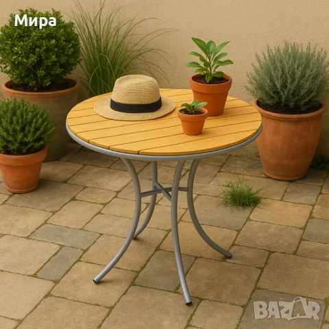 Маса Muhler Bistro Polywood, 70xH72см, снимка 2 - Маси - 50276087