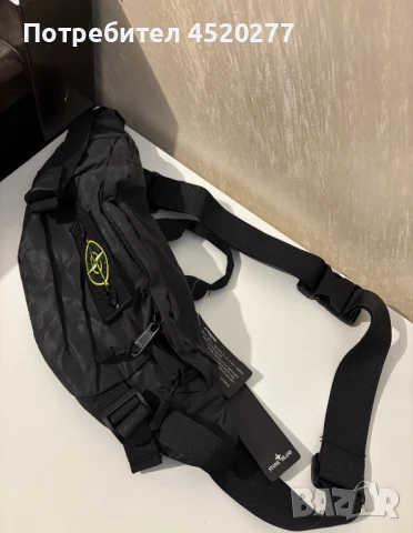Stone Island black teflective bag, снимка 2 - Чанти - 51416665