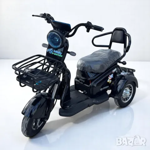 Двуместна електрическа триколка blueElectric Pudding 1800W | 48V | 23Ah | BLACK, снимка 2 - Мотоциклети и мототехника - 50018067