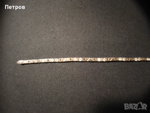 сребърна гривна с камъни, снимка 2 - Гривни - 52996762