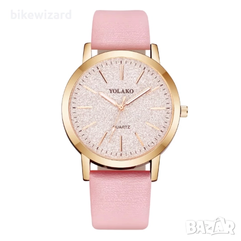 Дамски аналогов кварцов часовник OFFCUP с кожена каишка, 39 мм корпус НОВ