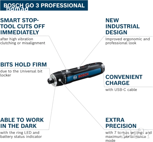 Bosch Go Gen 3 акумулаторен винтоверт-отвертка,5 Nm,с USB зареждане, снимка 2 - Отвертки - 52340419