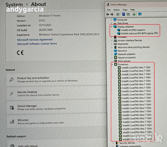 MSI Pulse 16 AI/Intel Core Ultra 7 155H/NVidia RTX 4070 8GB/16GB RAM/512GB SSD NVMe/QHD 240hz IPS, снимка 18 - Лаптопи за игри - 53484243