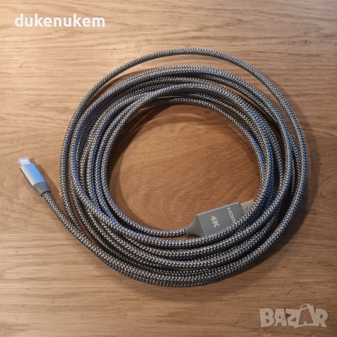 Mini HDMI към HDMI кабел 3 м – 4K@60Hz, найлонова оплетка, снимка 4 - Кабели и адаптери - 53241353