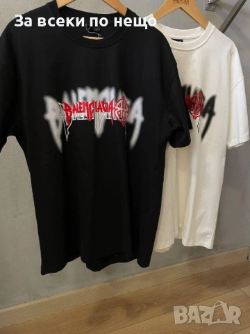 Balenciaga Мъжка Черна Тениска👕Мъжка Блуза С Къс Ръкав В Черен Цвят Код MensPoint76, снимка 2 - Тениски - 53716698