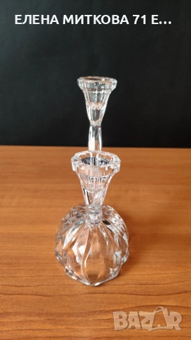 Кристален свещник двойка, снимка 4 - Декорация за дома - 53558632