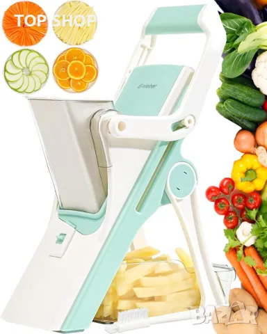 Mandoline Slicer 6 в 1 регулируема многофункционална резачка за зеленчуци с контейнер, бяла, снимка 5 - Аксесоари за кухня - 49500332