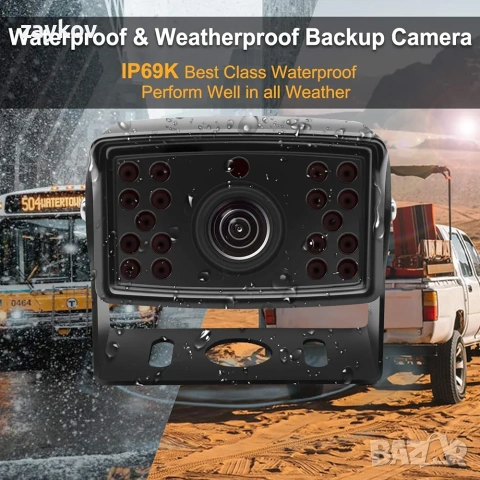 URVOLAX Безжична камера за заден ход: 7-инчов монитор IP69K Водоустойчива автомобилна камера, снимка 3 - Друга електроника - 53935014