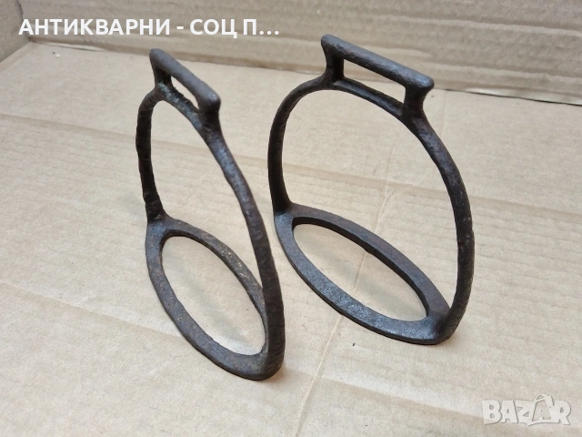 Комплект Стари Ковани Стремена За Езда, Комплект Стари Ковани Шпори За Езда. / НОМЕР 1687., снимка 2 - Антикварни и старинни предмети - 53789157