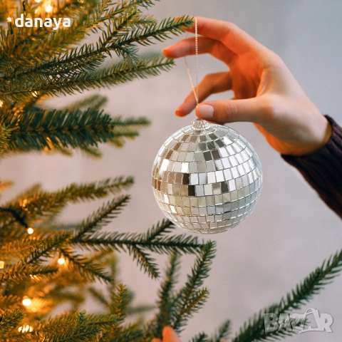 6190 Комплект коледни топки за елха с диско ефект, 7 см, 4 броя, снимка 3 - Декорация за дома - 51905146