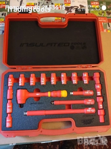 DRAPER EXPERT 3/8 изолирани 1000V гедоре /гидория 19части вложки камъни комплект