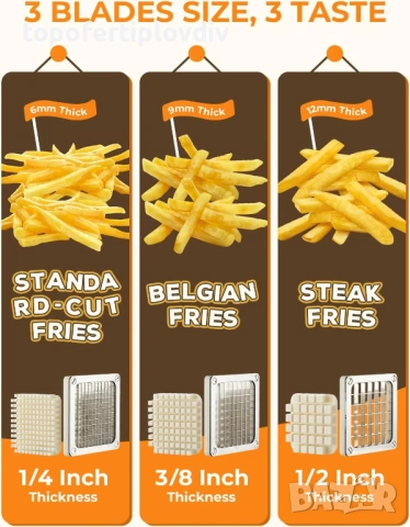 Резачка за картофи Fohere Potato Cutter 3 остриета, снимка 8 - Кухненски роботи - 54143727