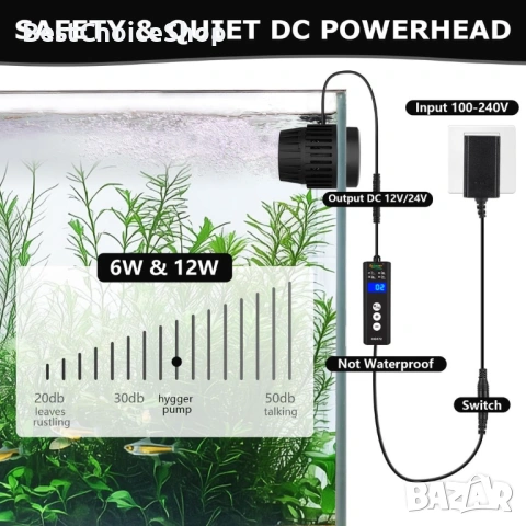 DC аквариумна помпа Wavemaker регулируема за 189-450L - 8000LPH, снимка 10 - Оборудване за аквариуми - 54017172