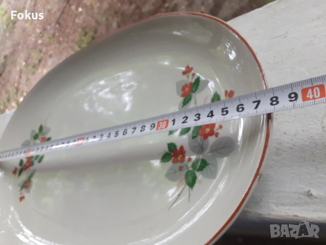 Стар български порцелан соц - Плато, снимка 4 - Антикварни и старинни предмети - 53470242