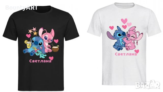 Тениски Стич и Ейнджъл, снимка 2 - Детски Блузи и туники - 50840031