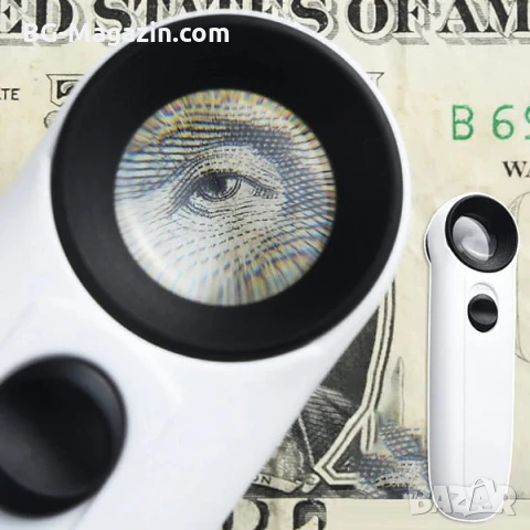 Мощна увеличителна ръчна лупа 40X LED осветление за бижутери часовникари микроскоп камъни злато, снимка 6 - Други инструменти - 50919734