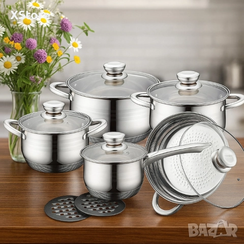 Royalty Line RL-1232 – Комплект от 12 части, с капаци и многослойно дъно, снимка 6 - Прибори за хранене, готвене и сервиране - 51938890