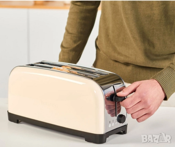 Тостер Taurus Vintage Cream – 1400W, метален корпус, функции претопляне и размразяване