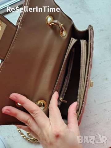 Нова чанта с кристали, в кафяво, плюс подарък гривна, снимка 12 - Чанти - 53383104