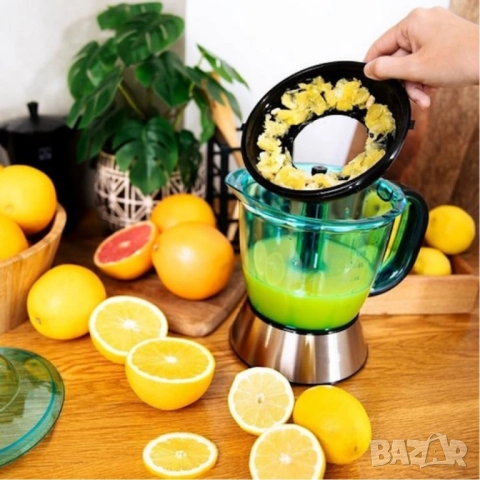 Цитрус преса Royalty Line RL-CJ9404, 40W, 1 л, Стартиране чрез натискане, 2 конуса, Неръждаема стома, снимка 5 - Други стоки за дома - 51857851