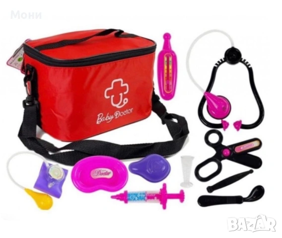 Детска докторска чанта Baby Doc с аксесоари – Червена