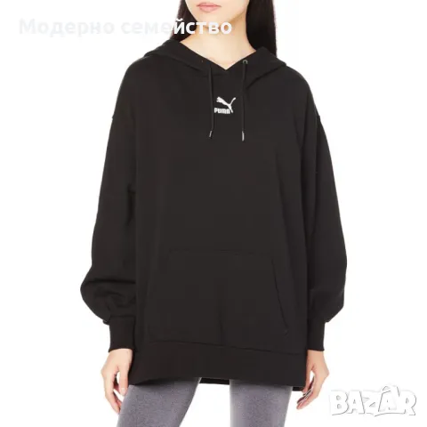 Дамско спортно горнище PUMA Classics Oversized Hoodie Black, снимка 1 - Спортни екипи - 46908417