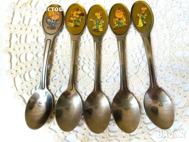 Красиви детски лъжички от Англия с маркировки