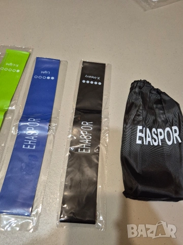 Комплект от 5 ластика EHASPOR за тренировки, йога и пилатес, еластични, многоцветни, с чанта , снимка 3 - Фитнес уреди - 53637685