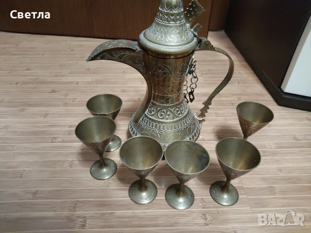 Стар месингов чайник , снимка 6 - Колекции - 53462944