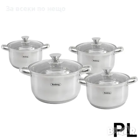 Комплект Тенджери Rosberg R51210L8 – 8 Части За Всяка Кухня Код P587