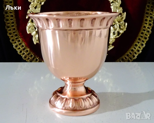 Меден бокал,медна чаша за вино,чиста червена мед 300 мл. 