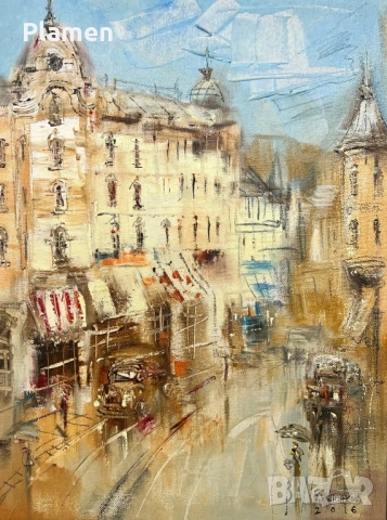 КАРТИНА МАСЛО СТАРА СОФИЯ ДИМИТЪР ВЕЛИЧКОВ 2016 Г., снимка 2 - Картини - 54068775