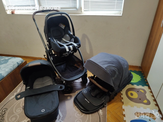 Пълен комплект от количка 3 в 1,столче за хранене,активна гимнастика,паяк,повивалник, снимка 11 - Детски колички - 53910934