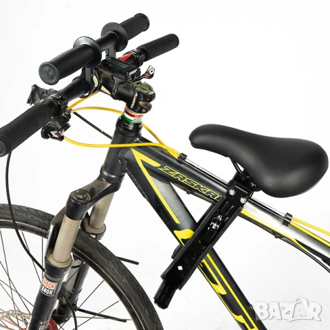 Детска седалка за велосипед с дръжки, алуминиева рамка, родител-дете, предна седалка MTB