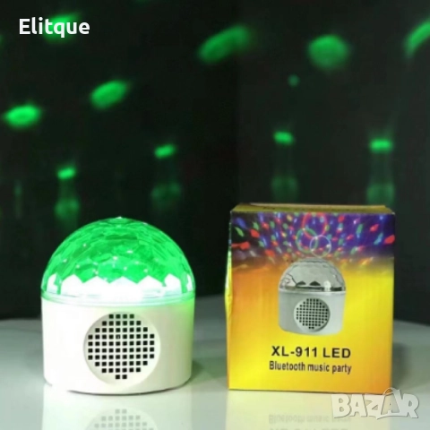 Преносима LED нощна Bluetooth диско лампа с колонка