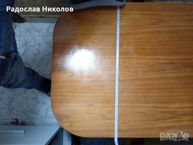 Голяма ретро холна маса (150 см) от масивно дърво – Орех / Signal, снимка 4 - Маси - 53841448