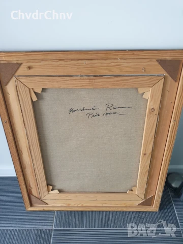 Jose Ramon 78x67см/испанска картина масло върху платно/женски портрет/дървена рамка, снимка 9 - Картини - 50702197