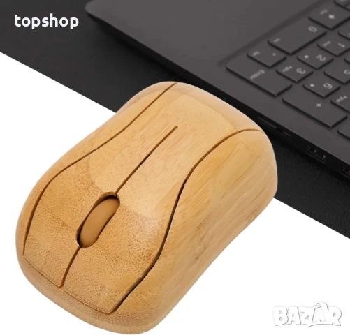 Безжична мишка Annadue, дървено бамбуково покритие, 2.4G, OTG функция, снимка 4 - Клавиатури и мишки - 50511282