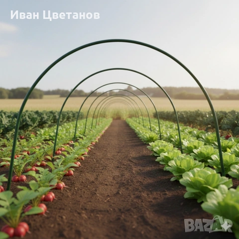 Опора за оранжерия тип арка - издръжлива стомана с полиетиленово покритие