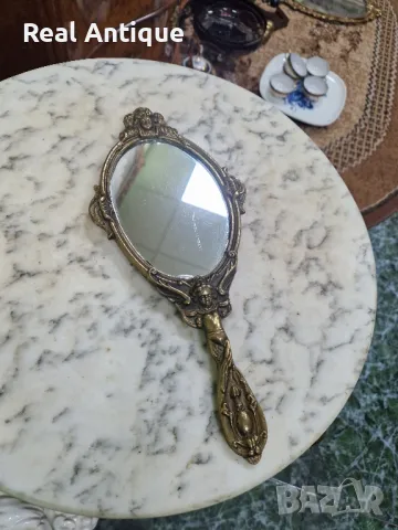Страхотно антикварно белгийско бароково бронзово огледало , снимка 1