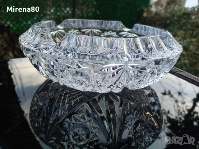 Кристален пепелник, снимка 4 - Антикварни и старинни предмети - 53714117