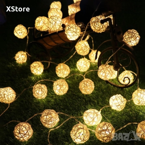 Коледни лампички декорация – крушки с батерии 10 броя "1 цвят ,като на снимките", снимка 3 - Декорация за дома - 52441770